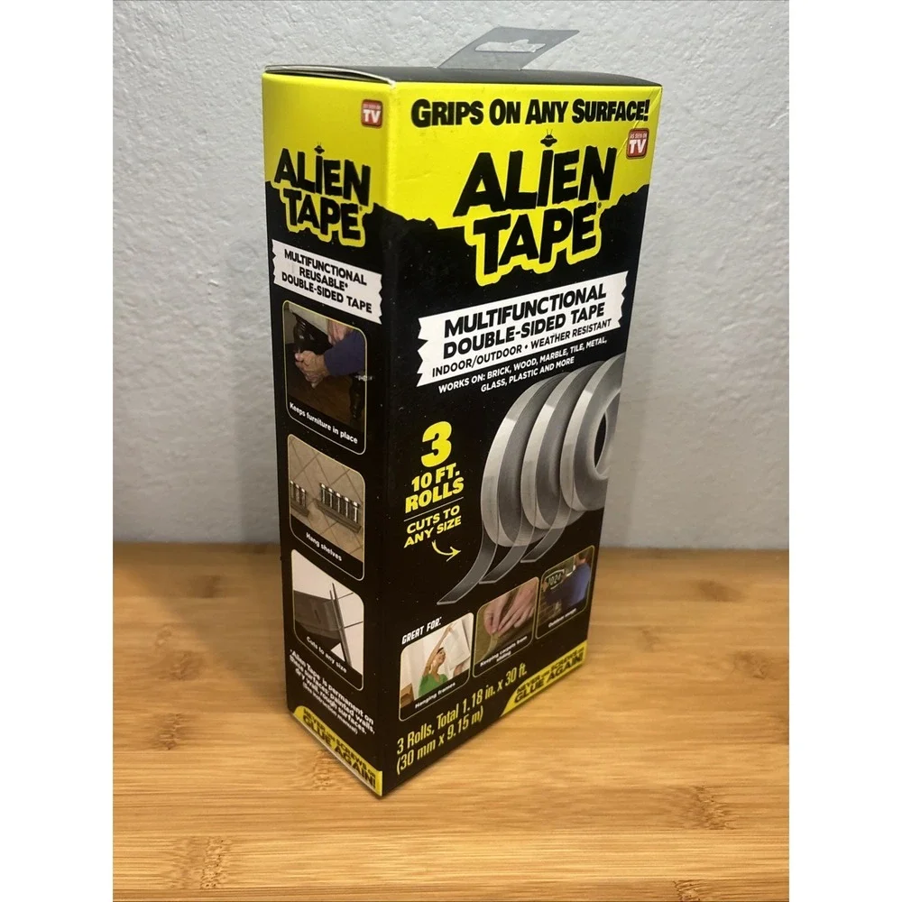 Alien Tape‎ Double Sided Multipurpose Adhesive Grip Mounting Tape - 3 Pack.